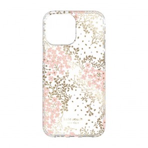 Kate Spade New York Protective Hardshell Case for iPhone 13 mini - Multi Floral/Blush/White/Gold Foil/Gems/Clear
