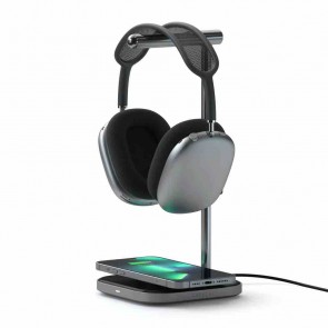 SATECHI 2-in-1 Headphone Stand with Wireless Charger Space Gray