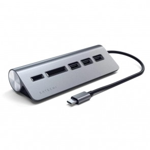 Satechi TYPE-C Aluminum USB Hub & Card Reader Space Gray