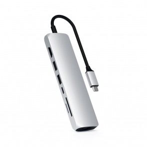 SATECHI Type-C Slim Multiport with Ethernet Adapter Silver