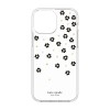 Kate Spade New York Protective Hardshell Case for iPhone 13 mini - Scattered Flowers Black/White/Gold Gems/Clear/White Bumper