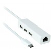 Professional Cable USB-C to Ethernet RJ45 with 3 Port USB Hub --  USB 2.0 Hub. Gigabit Ethernet