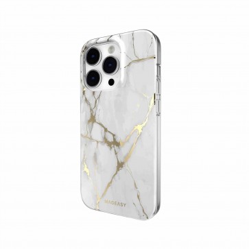 MagEasy Marble For iPhone 14 Pro Champagne White