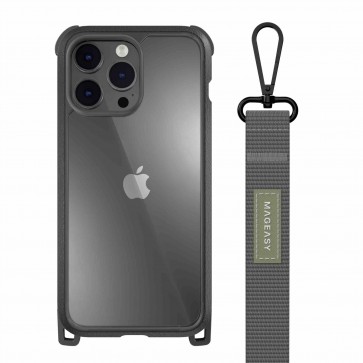 MagEasy Odyssey+ For iPhone 14 Pro Max Leather Black, Classic Gray