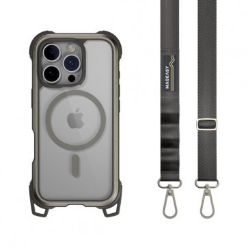 MagEasy Odyssey M+Strap Rugged Utillity Case iPhone 16 Pro Max Titanium/Concrete Gray