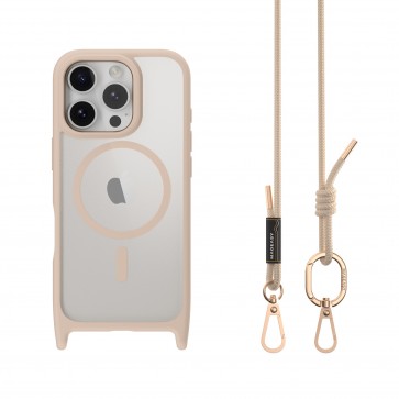 MagEasy Roam M+Strap Bumper Case iPhone 16 Pro Max Transparent/Rosé