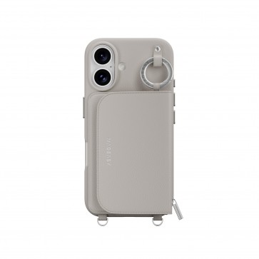 MagEasy Pouch M Wallet Stand Case iPhone 16 Starlight White