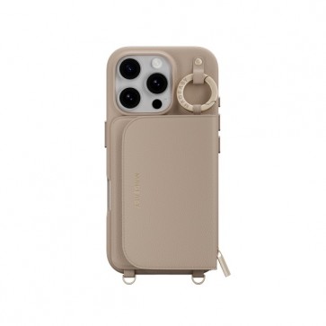 MagEasy Pouch M Wallet Stand Case iPhone 16 Pro Max Camel Brown