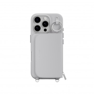 MagEasy Pouch M Wallet Stand Case iPhone 16 Pro Max Gray