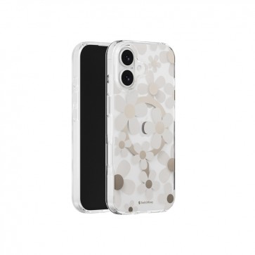 SwitchEasy Fleur M 3D Pattern Protective Case for iPhone 17 Golden Gray