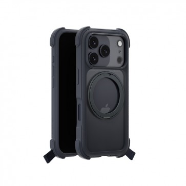 MagEasy Odyssey Stand M 360 Magnetic Stand Protective Case for iPhone 17 Pro Max Leatherette Midnight