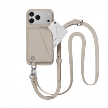 MagEasy Pouch Wallet Phone Case with Lanyard for iPhone 17 Pro Starlight/Starlight