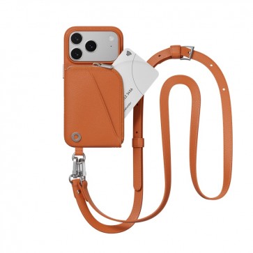 MagEasy Pouch Wallet Phone Case with Lanyard for iPhone 17 Pro Max Coral/Coral