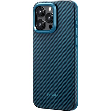 PITAKA MagEZ Case Pro 4 (Black/Blue Twill) 1500D for iPhone 15 Pro