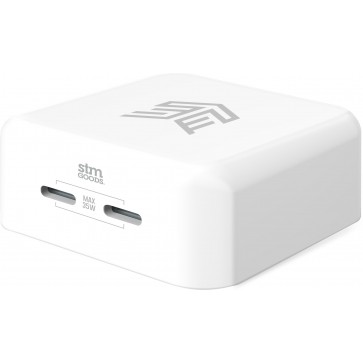 STM 35W Dual Port (USB-C & USB-C) Power Adapter (US plug) - white