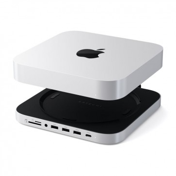 Satechi Mac Mini Stand & Hub with NVMe SSD Enclosure - Silver