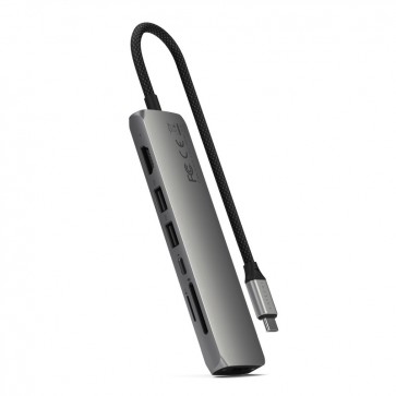 Satechi 7-in-1 USB-C Slim Multiport Adapter with Ethernet (Space Grey)