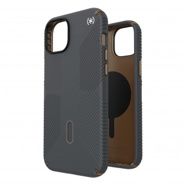 Speck iPhone 15 Plus PRESIDIO2 GRIP CHARCOAL GREY/ COOL BRONZE / WHITE