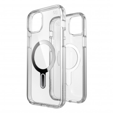 Speck iPhone 15 Plus PRESIDIO CLEAR CLEAR/CLEAR/CHROME FINISH/SERENE SILVER