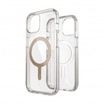 Speck iPhone 16e/15 PRESIDIO LUX CLEAR/CLEAR/GOLD GLITTER/BEIGE SWEATER