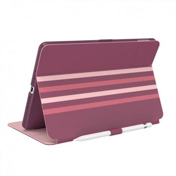 Speck iPad 10.2 9th/8th/7th Gen Balance Folio Print with Microban - Crimson Forest Stripes/Lush Burgundy