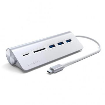 Satechi Type-C Aluminum USB 3.0 Hub & Card Reader Silver - Silver