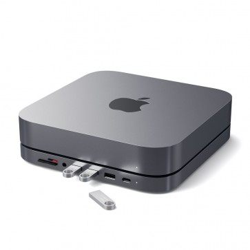 SATECHI Aluminum Stand Hub for Mac Mini Space Gray