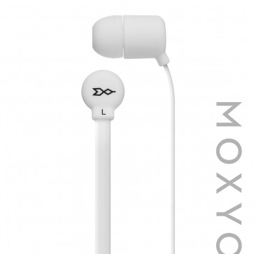 Moxyo MXY Mission Earbud, White Flat Cbl w Mic White