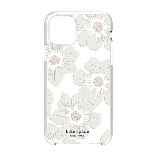 Kate Spade New York Protective Hardshell Case Compatible with MagSafe for Apple iPhone 14 Plus - Hollyhock Floral Clear