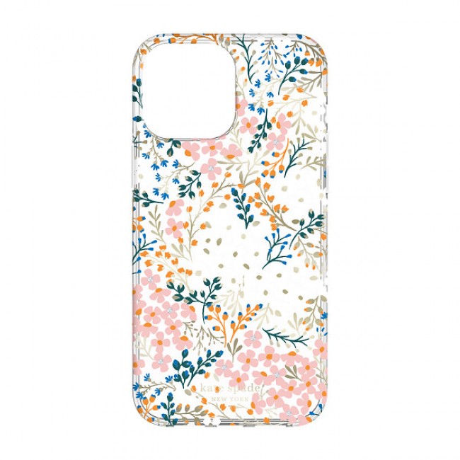 kate spade new york Defensive Hardshell Case with MagSafe for iPhone 13 Pro  - Hollyhock Floral Clear