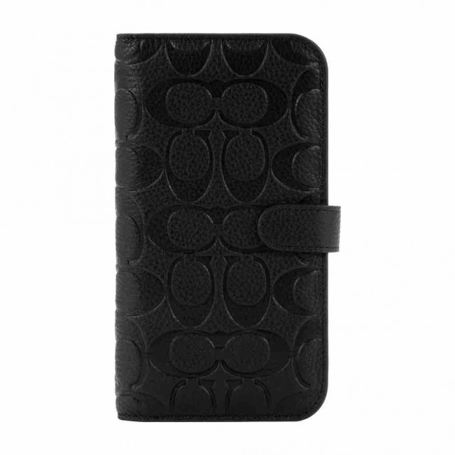 Coach Charcoal Black Signature C Folio Case For - iPhone 12