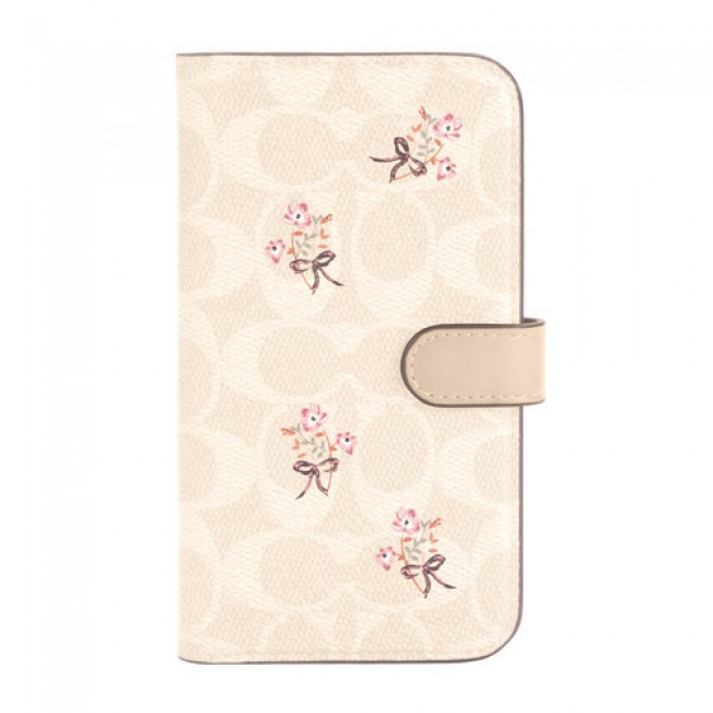 Coach Folio Case for iPhone  Pro Max   Floral Bow Signature C Sand/Multi  Printed/Glitter Accents