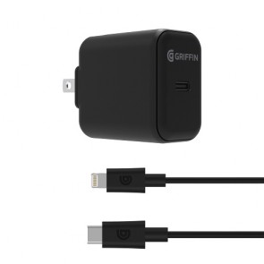 Griffin PowerBlock USB-C PD 18W With USB-C to Lightning Cable - Black (North America)