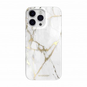 MagEasy Marble M For iPhone 14 Pro Max Champagne White