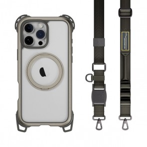 MagEasy Odyssey Ultra M+Strap 360 Stand Case Fidlock iPhone 16 Plus Pro Titanium/Concrete Gray