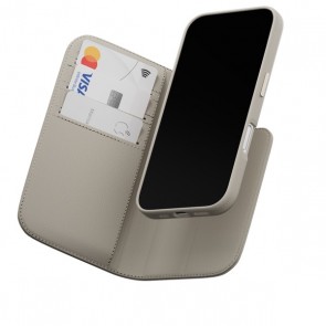MagEasy Card Folio M Leather Flip Stand Case iPhone 16 Pro Max Starlight