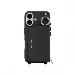 MagEasy Pouch M Wallet Stand Case iPhone 16 Black