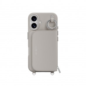 MagEasy Pouch M Wallet Stand Case iPhone 16 Starlight White