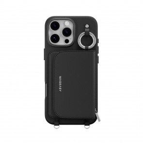MagEasy Pouch M Wallet Stand Case iPhone 16 Pro Max Black