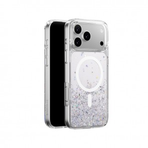 SwitchEasy Starfield M 3D Glitter Protective Case for iPhone 17 Pro Max Transparent/White Ring