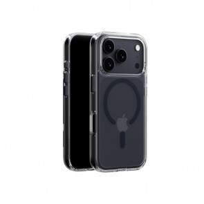 MagEasy Bright M Never Yellowing Protective Clear Case for iPhone 17 Pro Max Transparent/Midnight Ring