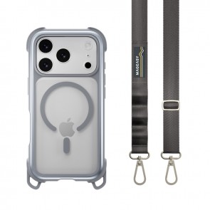 MagEasy Odyssey Strap M Rugged Utility Protective Case with Lanyard for iPhone 17 Pro Max Mist/Concrete Gray