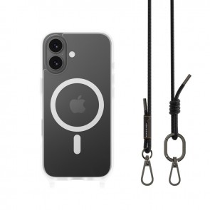 MagEasy Roam M Protective Case with Lanyard for iPhone 17 Transparent/Black