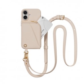 MagEasy Pouch Wallet Phone Case with Lanyard for iPhone 17 Rosé/Rosé