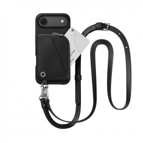 MagEasy Pouch Wallet Phone Case with Lanyard for iPhone 17 Air Black/Black