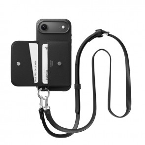 MagEasy Pouch M Wallet Phone Case with Lanyard for iPhone 17 Air Black/Black