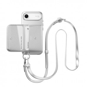 MagEasy Pouch M Wallet Phone Case with Lanyard for iPhone 17 Air Silver/Silver