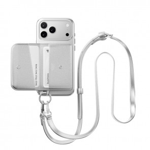 MagEasy Pouch M Wallet Phone Case with Lanyard for iPhone 17 Pro Max Silver/Silver