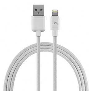 Tech Armor 8 pin Lightning USB cable, 6 ft, braided, white