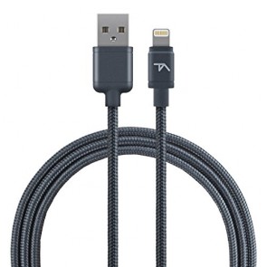 Tech Armor 8 pin Lightning USB cable, 6 ft, braided, space grey